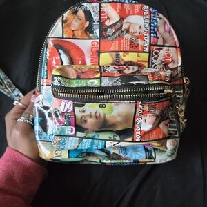 Mini Backpack in Multi-Color Celebrity Magazine Print